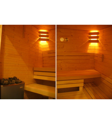 lampa w saunie drewniana