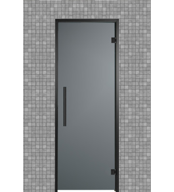 Drzwi do łaźni i sauny parowej 79 x 199, 8x20 - Robin M Czarne Grafit
